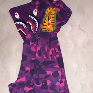 Bape hoodie purple camo (double hoodie)